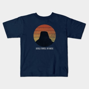 Devils Tower, Wyoming (faded) Kids T-Shirt